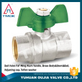 TMOK 1/2 &#39;&#39; Válvula de mariposa de aluminio maneja rosca NPT Válvula de bola de agua de latón PNSC para puerto completo para irrigación por obstrucción Yuhuan Zhejiang